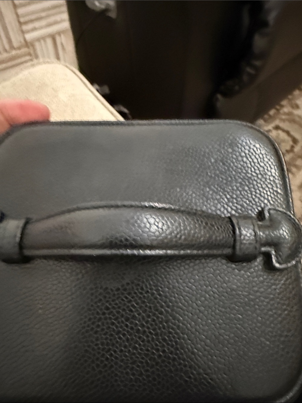 CHANEL Black Caviar Leather Vanity Case with Gold Hardware Accent - Picture 3 of 11